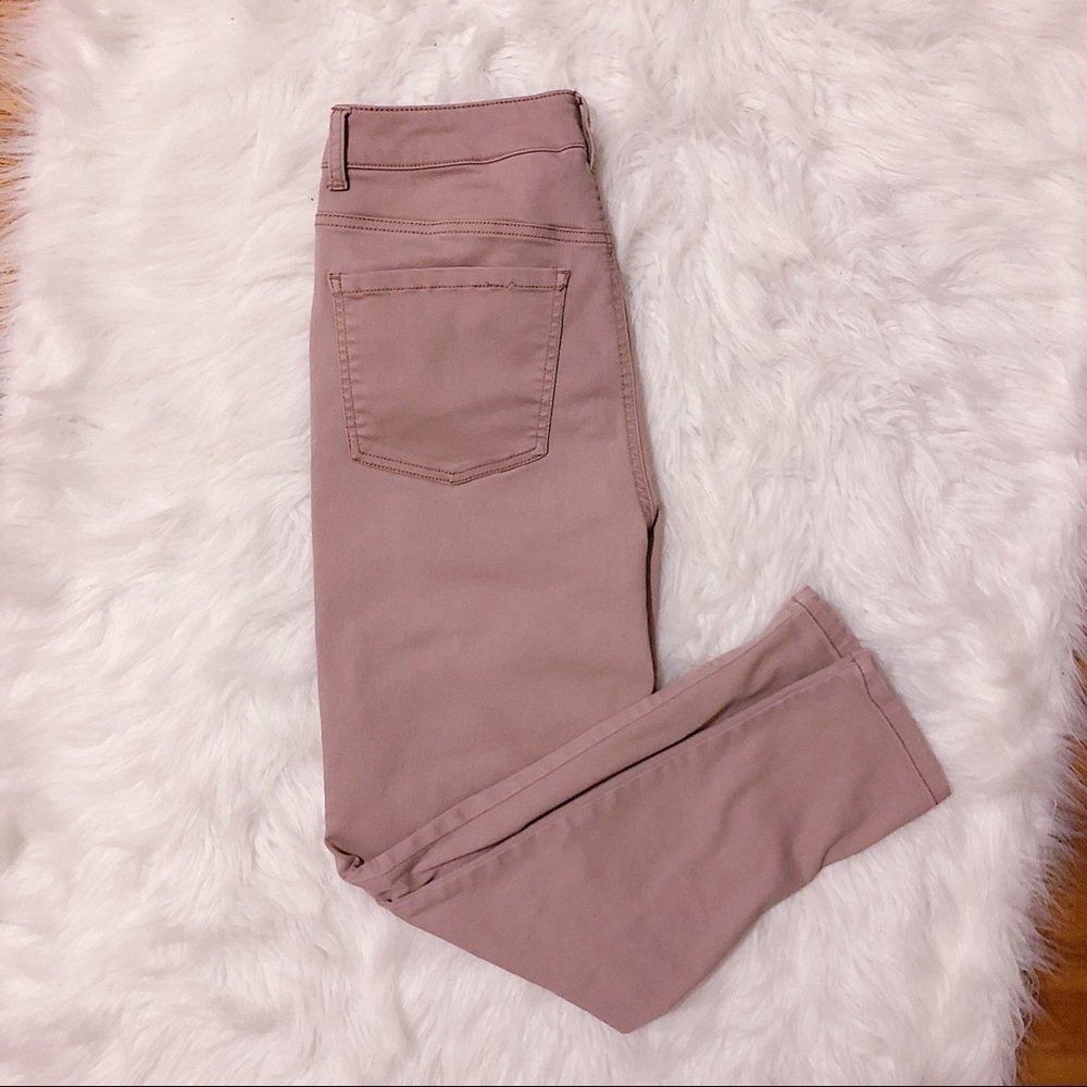 pink ankle jeans
